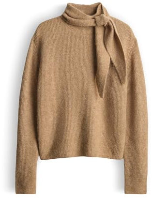 OPUS Damen Pullover | PARF Regular Strickpullover im Alpaka Wollmix Salted Caramel, 42