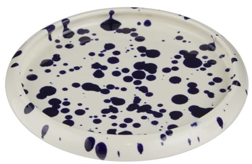 BUTLERS Appetizerteller Steinzeug - BOOGY SPLASH - spülmaschinenfest | Farbe Blau - ø12 cm - Kuchenteller für Gebäck & Nachspeisen - Snackteller für Tapas & Dips - Sprenkelmuster