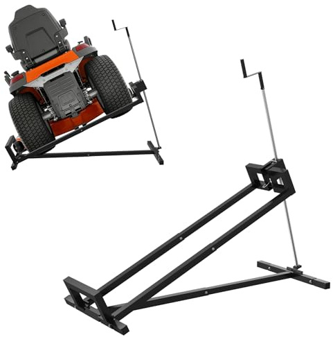LARS360 Rasentraktor Hebevorrichtung, Rasenmäher Jack für Hebevorrichtung Hebebühne Aufsitzmäher, Max. Tragfähigkeit 400KG, 45° Neigung Verstellbar, Schwarz