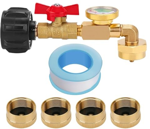 Manolyee Indicateur de Niveau de Jauge de Propane | Adaptateur De pour Gaz Propane | Connecteur à Jauge Gonflage - pour Barbecue Jardin Camping-Car et Camping Cuisinière Extérieure