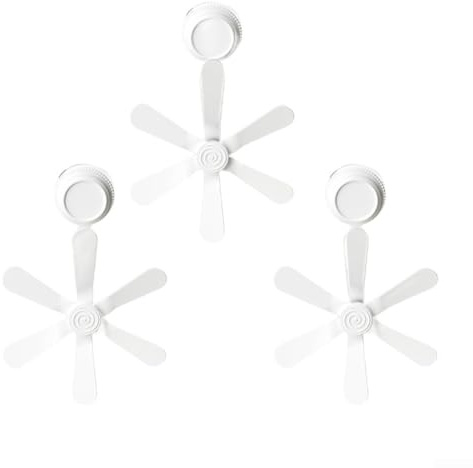 3PCS Adjustable Air Deflector for Air Conditioner, Windmill Shape AC Vent Diffuser with Soft Suction Cup, Anti Direct Blow Shield, Silent Wind Guide Fan for(White)