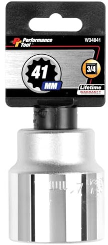 Performance Tool W34841 3/4-Inch Drive 12-Point Standard Socket 41mm