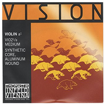 Thomastik Einzelsaite für 1/8 Violine Vision - A-Saite Kunststoffkern, Aluminium umsponnen, mittel