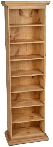 MiaMöbel CD-Regal Mexico Möbel 39x129x22 cm Landhausstil Massivholz Pinie Honig