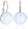 925 Silber-Ohrringe White Opal Kristalle 925 Sterling Silver Klappverschluß NOBEL SCHMUCK