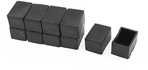 sourcing map 10Stk.Rechteck Stuhl Tischbein Caps Möbel Fußabdeckungen 25x38mm Gummi DE de