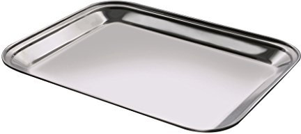 Salvinelli Vassoio Rettangolare, in Acciaio Inox, 30 x 23 cm