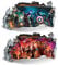 2PCS Wandtattoo Kinderzimmer Jungezimmer3D Magic Window Wall Sticker Selbstklebendes Poster Wandkunst Größe 1000 mm breit x 600 mm tief (groß)