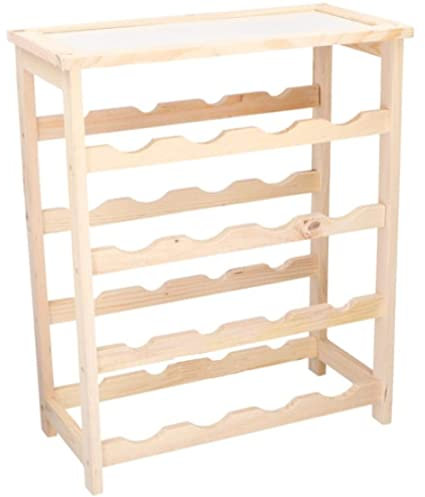 Lifetime Bamboo - Casier à vin range bouteilles horizontal - 4 étages de 4 bouteilles pour 16 bouteilles - Dimensions 46 x 23 x 55 cm - Étagère à vin en bambou