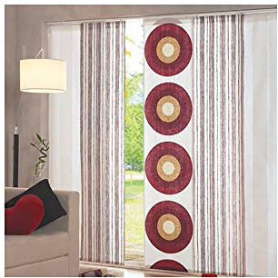 MADECOSTORE Panneau Japonais Tamisant Cercles Rouges - Rouge - L60 x H300cm