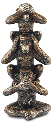 Dekorative Figur von 3 weisen Affen, sehen, hören, stille, Harz, 20 cm