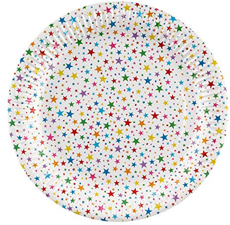 Neviti 678245 Carnival-Plates-Stars Multicolour, Multi-Colour