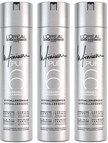 3er Infinium 6 Pure Strong Hairspray Loreal Professionnel 300 ml