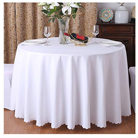 CIEEIN CIEHT Tischdecke Schreibtisch Tischtuch Tischwäsche Couchtisch Küchentischabdeckung Party Hochzeit Tafeltuch Rund Weiß 240cm