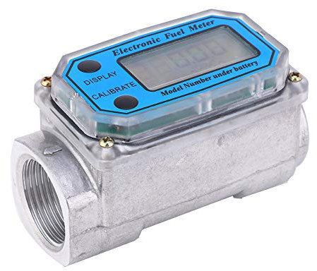Oumefar Meter Turbine Meter Digital Fuel Meter LCD Display Kerosene Gasoline Meter 15 120L 1 NPT for Oil Medicine Transportation(Blue LLW 25)