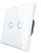 CNBINGO Doble Light Switch Blanco, Touch Switch, panel de vidrio del sistema táctil y LED de estado, no se requiere un conductor neutral, interruptor de 2 bandas de 1 vía, AC 240 V, 500 W/bandas de