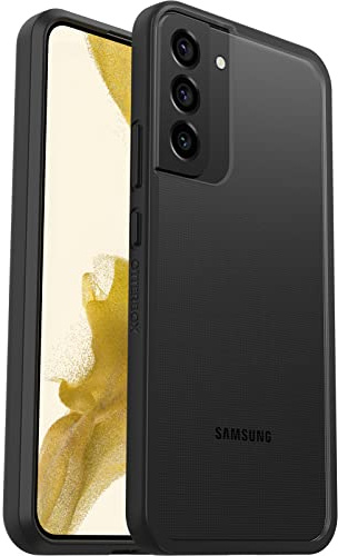 OtterBox Sleek Hülle für Galaxy S22+, stoßfest, sturzsicher, ultraschlank, schützende Hülle, Getestet nach Militärstandard, Transparent/Schwarz, Keine Einzelhandelsverpackung