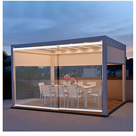 SHUDONGDEN Transparentes Wasserdichtes Rollo,Transparent Wasserdichtes Roll-Up-Rollo,Veranda Pergola Rollläden, Kunststofffenster Regendichter Vorhang Mit Zubehör,80x250cm/31.4x98.4in