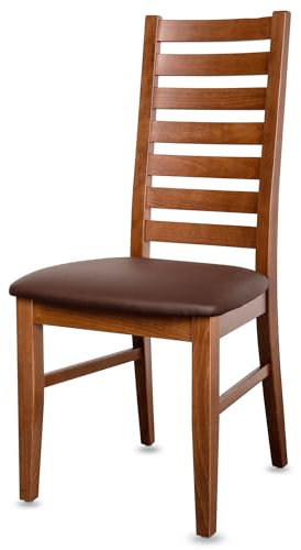 KEHO Esszimmerstühle 2er Set (CH02) - bis 150kg - Aus massivem Buchenholz - Stühle Esszimmer - Fertig montiert (Nussbaum - Braun)