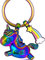 LANOLU Einhorn Schlüsselanhänger, Einhorn Geschenk für Mädchen, Einhorn Anhänger mit Regenbogen Schlüsselanhänger Pferd mit Horn, Glücksbringer Einhorn Geschenke Für Frauen, Metall 3D Figur