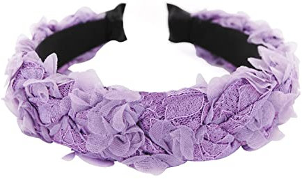 axy Haarreif mit Blumenkranz Look Wunderschön Vintage Look zur Hochzeit Stirnband Haarschmuck Damen Haarreifen HRBLU1 (Lila)