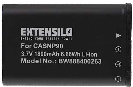 EXTENSILO Akku Ersatz für Casio NP-90, NP-90DBA für Kamera (1800mAh, 3,7V, Li-Ion)