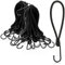 COM-FOUR® 50x Tenditori per teloni premium con ganci - tenditori in gomma per striscioni, poster, tende, teloni, padiglioni - stendi tende campeggio (50 pezzi - nero - 18 cm)