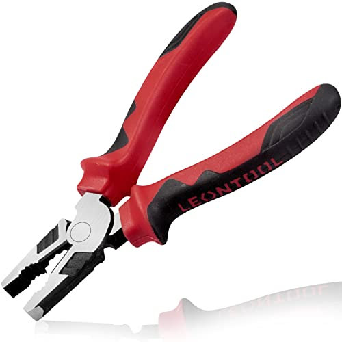 LEONTOOL High Leverage Combination Pliers 7-Inch Heavy Duty Linesman Pliers with Side Cutters Screw Nipper 35% Less Effort Professional Hand Tool