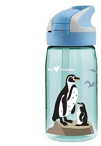LAKEN Botella de Agua Summit Penguin Aguamarina (0,45 L), Adultos Unisex, Azul (Azul), Talla Única