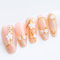 Sun&Beam Nails Handmade Press On Nail Long Coffin Ballerina Plum Blossom Pink Acrylic Fake Tip 3D Design Art Charms Cute with Storage Box 10 Pcs (#010 S)