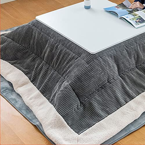 Kotatsu Heizungsfuton -Set Heizungstisch Tatami Kotatsu Tisch Kaffeetische Heizung Japanischer Wohnzimmertisch Center Tisch MDF (Color : Grey, S : 75 * 75 * 40cm)