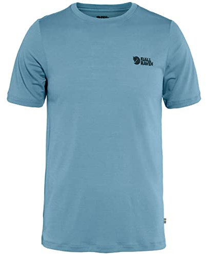 Fjällräven Herren Abisko Wool Logo SS T-Shirt, Dawn Blue, XS