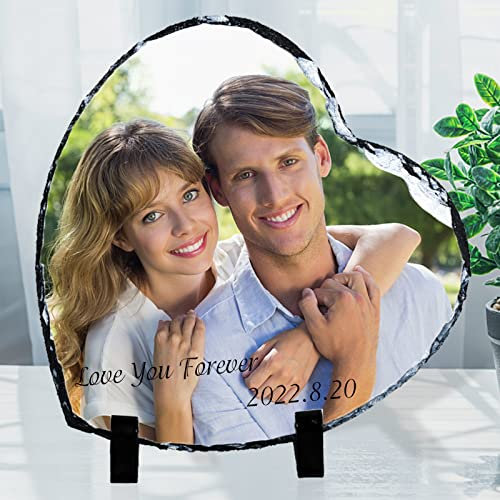 Busparst Personalisierter Sublimations-Fotorahmen Aus Stein Und Schiefertafel FüR Valentinstag, Muttertag, Geburtstag, Jahrestag