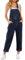 Roskiky Salopette da donna in denim, elasticizzati, dritta, in jeans, vestibilità normale, con cinghie regolabili, blu scuro, M