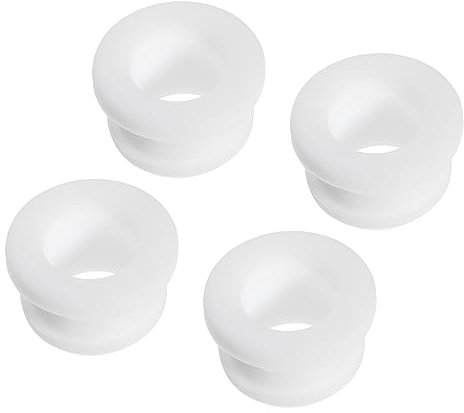sourcing map 4Pcs Snap Rubber Grommet Hole Plug Mount Dia 11mm ID 8mm H 10mm Seal Anti-Scratch for Electrical Box Cable Pipe White