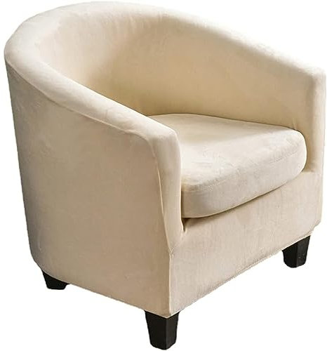Bieyaet Stretch Stuhlhussen für Sessel, abnehmbar waschbar Clubsessel Schonbezug für Büro Esszimmer Wohnzimmer Schlafzimmer, Büro (Helles Beige,1 Stück)