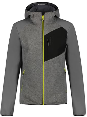ICEPEAK Softshelljacke Danfort für Herren mit Kapuze, Farbe:Grau, Größe:50