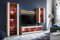 Komodee Wohnwand Wohnzimmerset Tivoli Medio, Weiß/Wotan, Breite 245cm x Höhe 159cm x Tiefe 35cm, LED RGB, für Wohnzimmer, Schlafzimmer