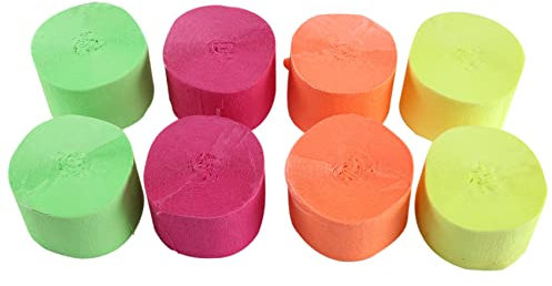 PRATYAHARA Ribbon Dekoration-Neon Krepppapier-Schwarzlicht PartyzubehöR und ZubehöR Fluorescent-8 Packs