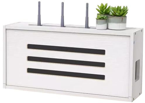 HFGHGDF Caja Router, Caja Router Pared, Router Estantería de TV Cable Ocultar Organizador de Pared, Estante Flotante para Router(White)