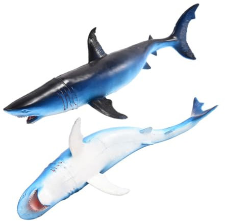 Toyvian Hai Modell Aus Kunststoff Für Kinder Lernspielzeug Mit Tiergeräuschen Blaues Wildtiermodell Für Pädagogischen Gebrauch Und Schreibtischdekoration