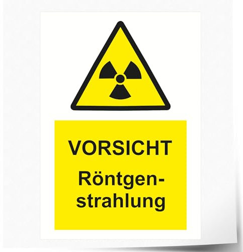 Indigos UG Aufkleber Vorsicht Röntgenstrahlung - 420x594 mm - Hotel, Firma, Schutz, Kita, Arzt, Praxis, Wohnung - Sicherheit - Warnung