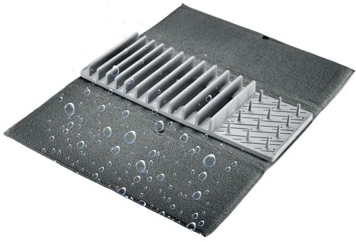 Westmark Abtropfmatte mit Geschirrhalter – Hochabsorbierende Abtropfmatte mit Geschirrhalter, sehr saugfähig, maschinenwaschbar, ideal zum Abtropfen von Geschirr – 60 x 46 cm
