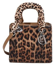 CORIOS Handtasche mit Leopardenmuster Damen PU-Leder Schultertasche Wasserdicht Umhängetaschen Mode Messenger-Tasche Henkeltasche Elegant Tote Beutel Tragetasche Henkeltaschen Khaki S