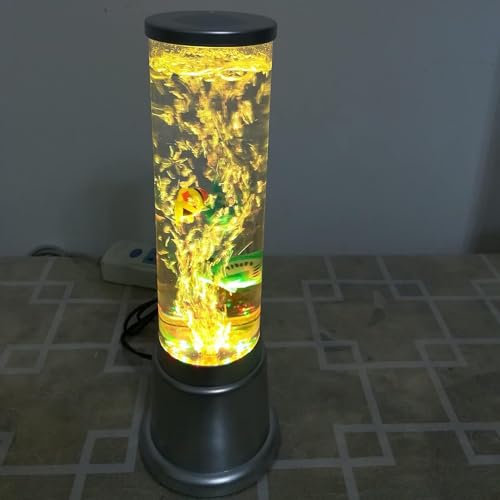 Mini lampe LED de bureau en forme de poisson à bulles, lumière LED for aquarium à 7 couleurs changeantes, veilleuse sensorielle apaisante et apaisante avec méduses flottantes, poisson ( Color : 38cm )
