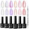 SUPWEE Pearl UV Gel Nagellack 6 Farben Spirale Schimmer Effekt Zeichnung Glitzer Meerjungfrau-Gel Soak-Off für Nagelkunst-Maniküre