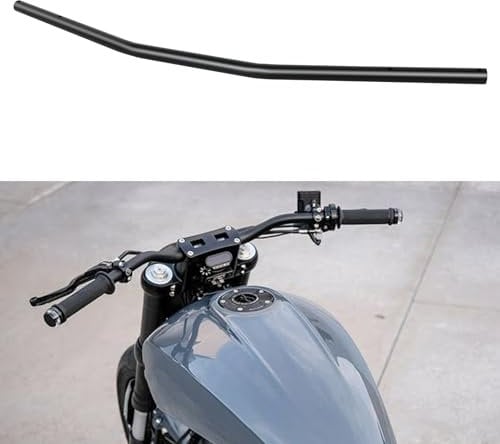 DREAMIZER Manubrio per Moto 7/8 22mm Manubrio Curvatura Bassa Universale per Cafe Race Bobber Motocross Dirt Pit Bike ATV Ebike, Nero