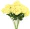 sourcing map 12 Pcs Pale Yellow Roses Artificial Flowers, Velvet Rose Real Touch Fake Roses with Stems for Home Decor Wedding Bouquet Hotel Office Decor