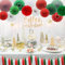 Papierfächer-Dekorationsset, Pom-Pom-Deckenventilator, Karneval, Mexikanische Feiertagsdekoration, Geeignet Für Partys Hochzeiten Geburtstage Weihnachten Thanksgiving (Rot, Grün und Weiß Drei Farben)
