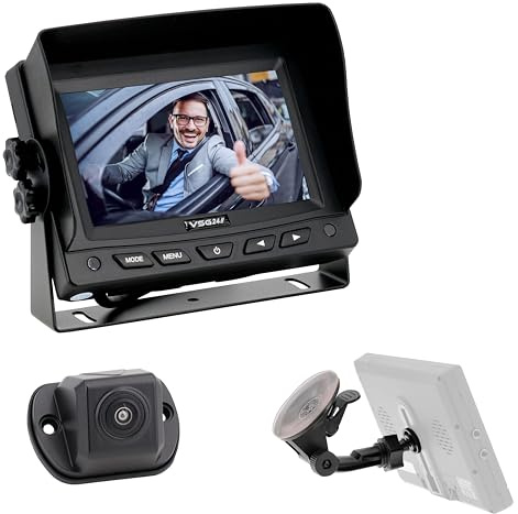 VSG24 5 Zoll Rückfahrkamera Navigator HD inkl. 1080P Kamera mit 170° Monitor, 7 M Kabel - Wasserdicht Nachtsicht 12V-24V Einfache Montage/Rückfahrsystem für Auto schwarz